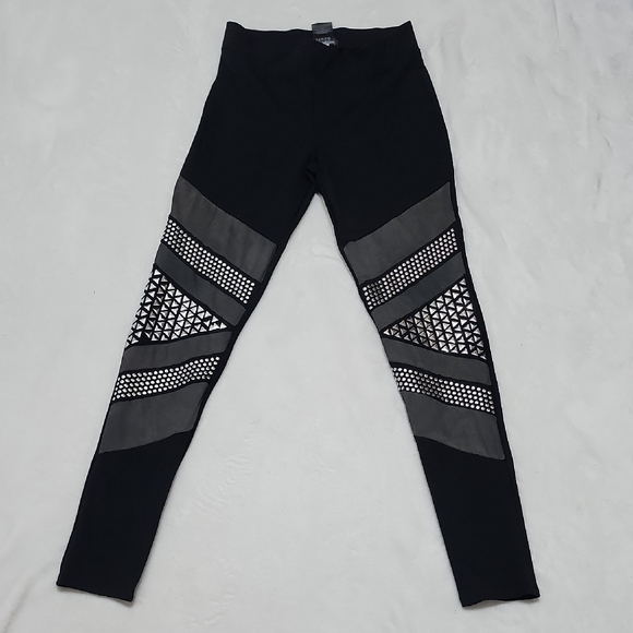 bebe Pants - Bebe Black Studded Leggings S